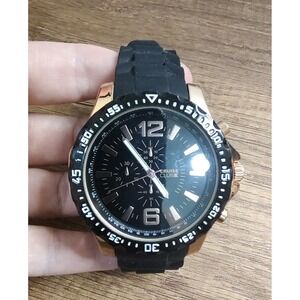 Cruise Club Mens WatchRose Gold Tone Hardware Black Band J146